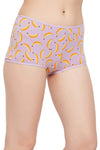 Mid Waist Fruit Print Boyshorts in Lilac - Cotton