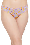 Low Waist Fruit Print Bikini Panty in Lilac with Inner Elastic - Cotton