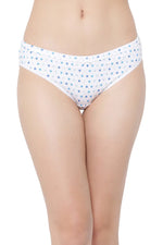 Low Waist Star Print Bikini Panty in White - Cotton-PN3529A18L