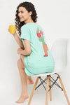 Cherry Print Top & Shorts Set in Mint Green - 100% Cotton