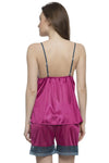 Chic Basic Cami Top & Shorts Set in Magenta - Satin