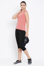 Comfort Fit Active Sleeveless T-Shirt in Coral Red