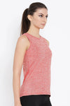 Comfort Fit Active Sleeveless T-Shirt in Coral Red