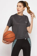 Boxy Fit Active T-shirt in Dark Grey