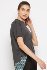 Boxy Fit Active T-shirt in Dark Grey