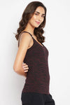 Animal Print Camisole in Maroon - Cotton