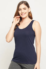 Chic Basic Tank Top in Navy Blue - 100% Cotton