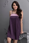 7 Pcs Nightwear Set in Purple- Satin