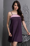 7 Pcs Nightwear Set in Purple- Satin