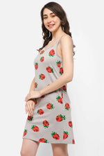 Tutti Fruity Short Night Dress in Grey - 100% Cotton