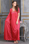 Satin Robe In Reddish Pink