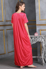 Satin Robe In Reddish Pink