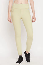 High Rise Active Tights in Sage Green with Side Pocket