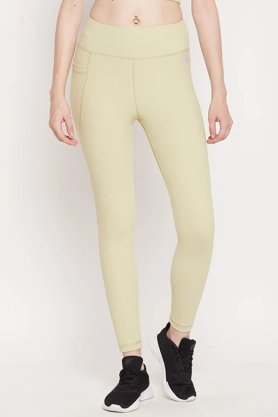 High Rise Active Tights in Sage Green with Side Pocket