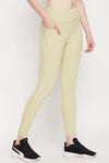 High Rise Active Tights in Sage Green with Side Pocket