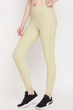 High Rise Active Tights in Sage Green with Side Pocket