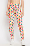 High Rise Geometric Print Active Tights in Multicolour