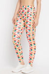 High Rise Geometric Print Active Tights in Multicolour