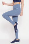 High Rise Ankle-Length 3 Pocket Active Tights in Powder Blue