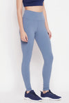 High Rise Ankle-Length 3 Pocket Active Tights in Powder Blue