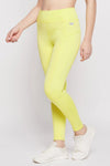 High-Rise Active Tights in Neon Green with Side Pocket