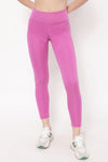 High Rise Active Tights in Magenta Melange with Side Pocket