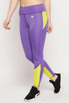 High Rise Colourblocked Active Tights in Purple