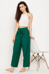 Chic Basic Wide Leg Pants in Forest Green - Rayon