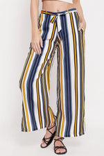 Striped Wide Leg Pants in Muticolour - Crepe