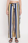 Striped Wide Leg Pants in Muticolour - Crepe