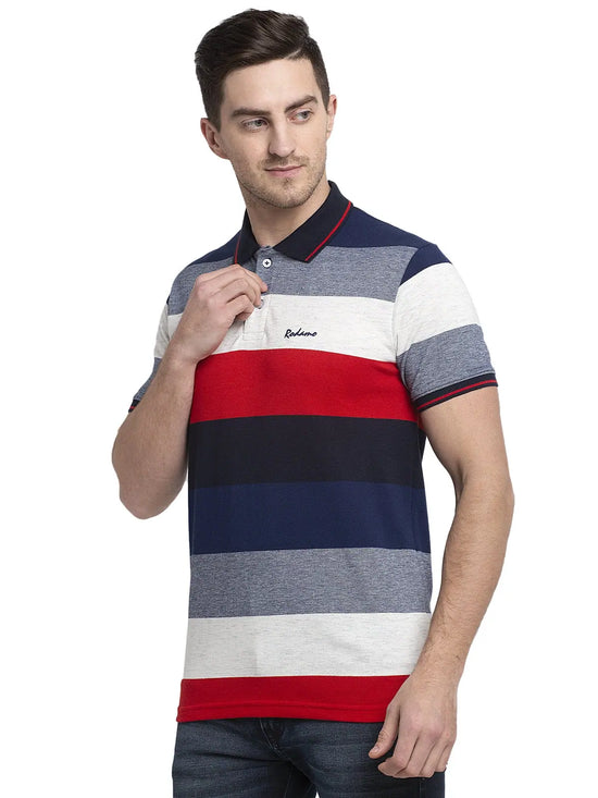 Rodamo Multi Striped Polo T-Shirts-111630101-L