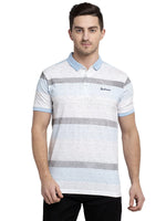 Rodamo Blue Printed Polo T-Shirts-111660101-L