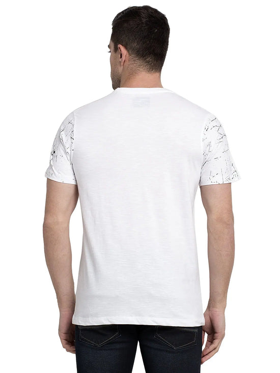 Rodamo White Round Neck T-Shirts-111740101-L