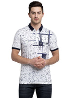 Rodamo Blue Printed Polo T-Shirts-111730101-L