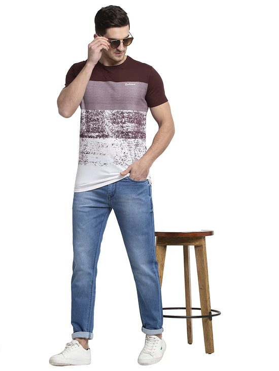 Rodamo Brown Round Neck T-Shirts