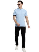 Rodamo Blue Lycra Henley T-shirts-111760102-L