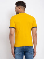 Rodamo Mustard Lycra Henley T-shirts