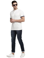 Rodamo Off White Lycra Henley T-shirts