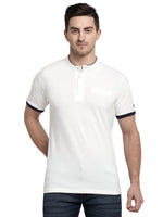 Rodamo Off White Lycra Henley T-shirts