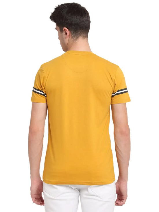 Rodamo Mustard Round Neck T-shirts-111790102-L