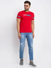 Rodamo Red Round Neck T-shirts-111790101-L