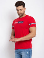 Rodamo Red Round Neck T-shirts-111790101-L