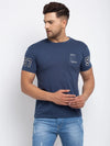 Rodamo Blue Round Neck T-shirts-111780101-L