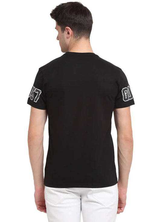 Rodamo Black Round Neck T-shirts-111780102-L