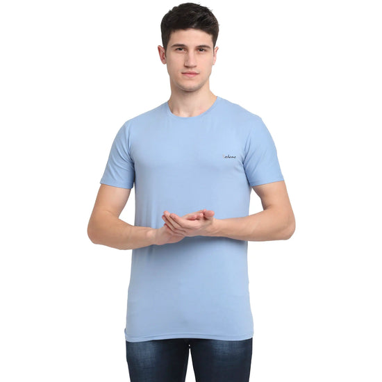 Rodamo Blue Round Neck T-shirts-111830103-L