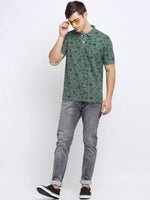 Rodamo Green Printed Polo T-Shirts-111810101-L