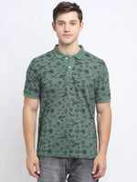 Rodamo Green Printed Polo T-Shirts-111810101-L