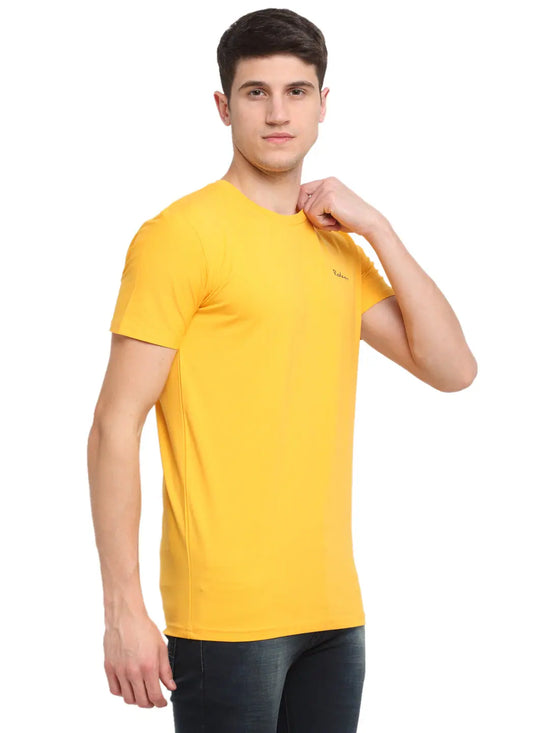 Rodamo Mustard Round Neck T-shirts-111830108-L