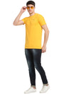 Rodamo Mustard Round Neck T-shirts-111830108-L