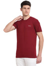 Rodamo Maroon Round Neck T-shirts